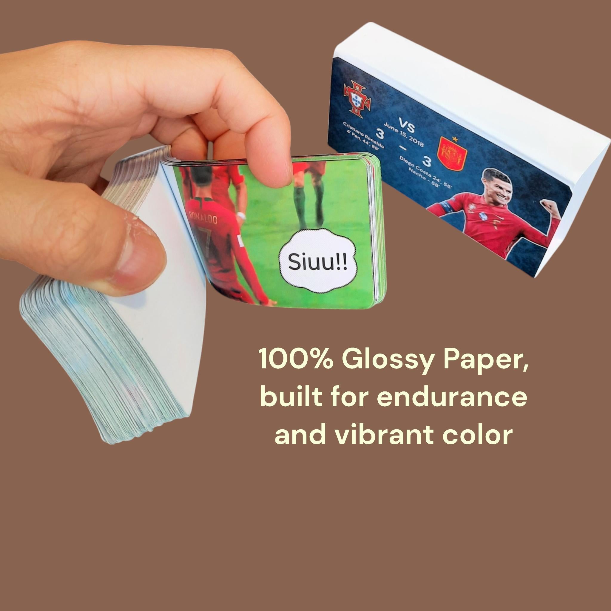 CR7 Cristiano Ronaldo Free Kick Magic Flipbook - Portugal vs. Spain | 10cm x 5cm | Glossy Paper Animation