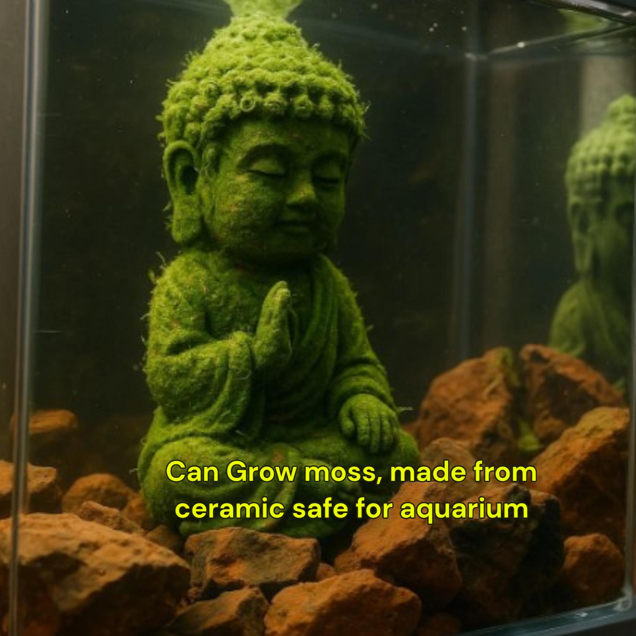 Mini Buddha Aquarium decoration ceramic statute Peaceful tank decor