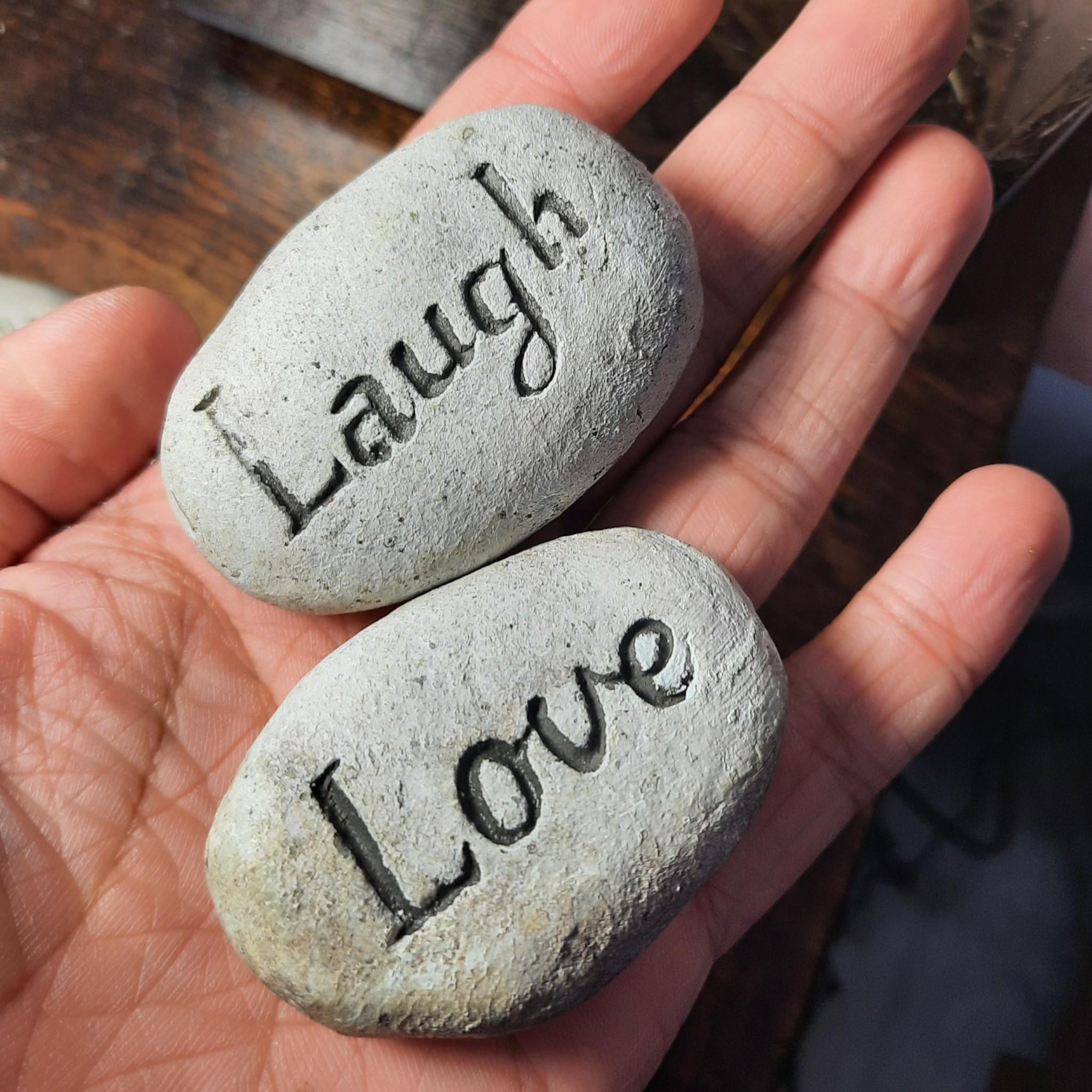 Carved Word Stones β Engraved River Rocks for Aquarium, Garden, or Terrarium