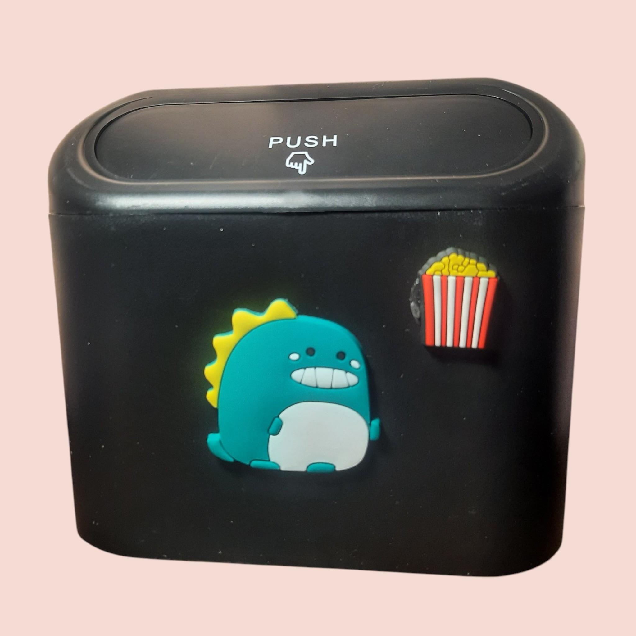 Mini Car Trash Can: Kawaii Bear Stickers, Hard Plastic