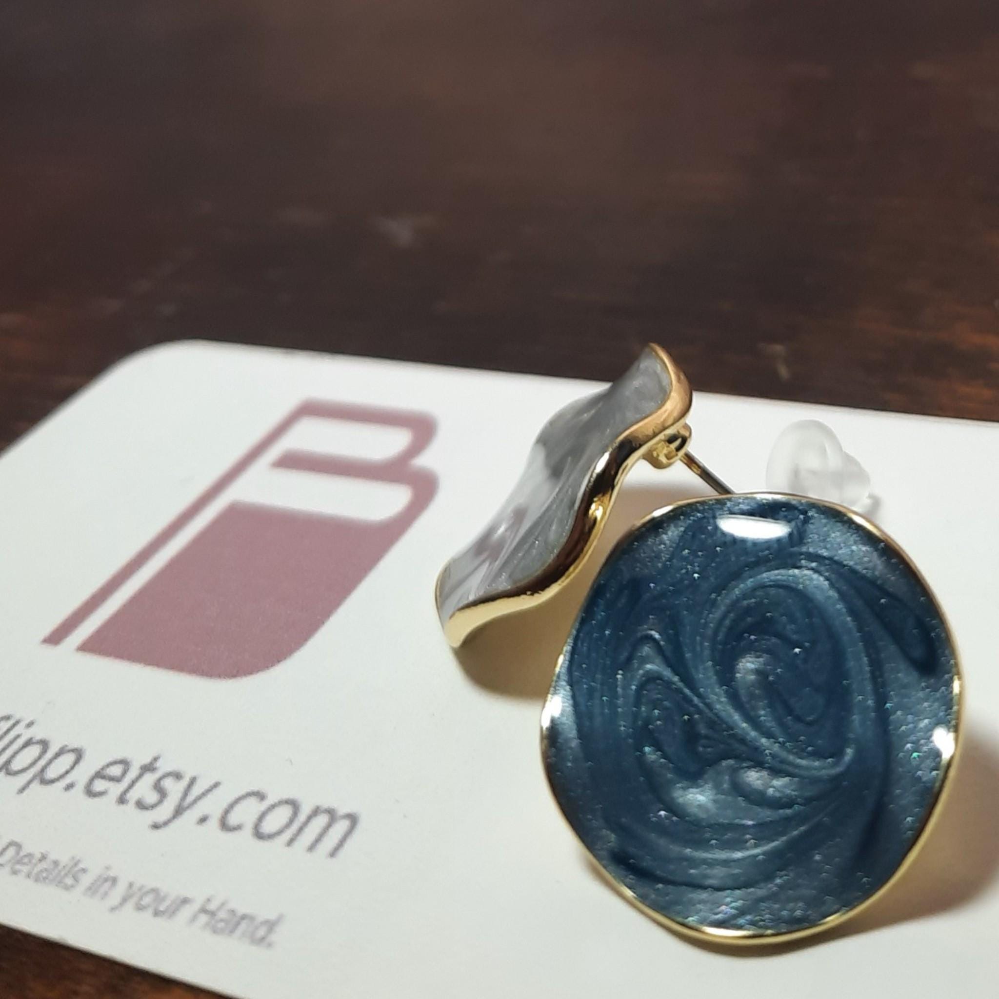 Elegant Aqua & Grey Earrings | Iridescent Sparkle Studs | Lightweight Hypoallergenic Jewelry for Women | Gift-Ready