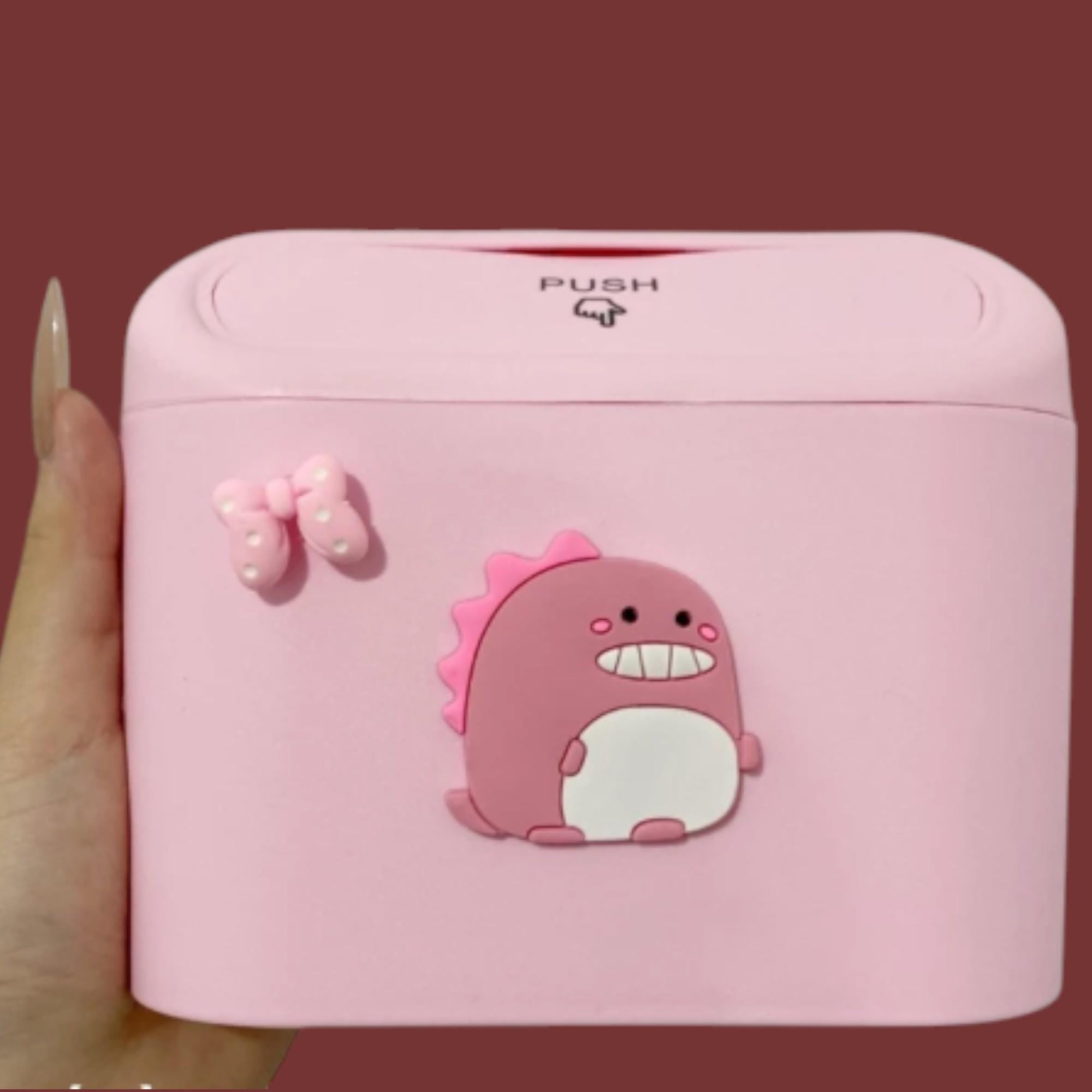 Mini Car Trash Can: Kawaii Bear Stickers, Hard Plastic
