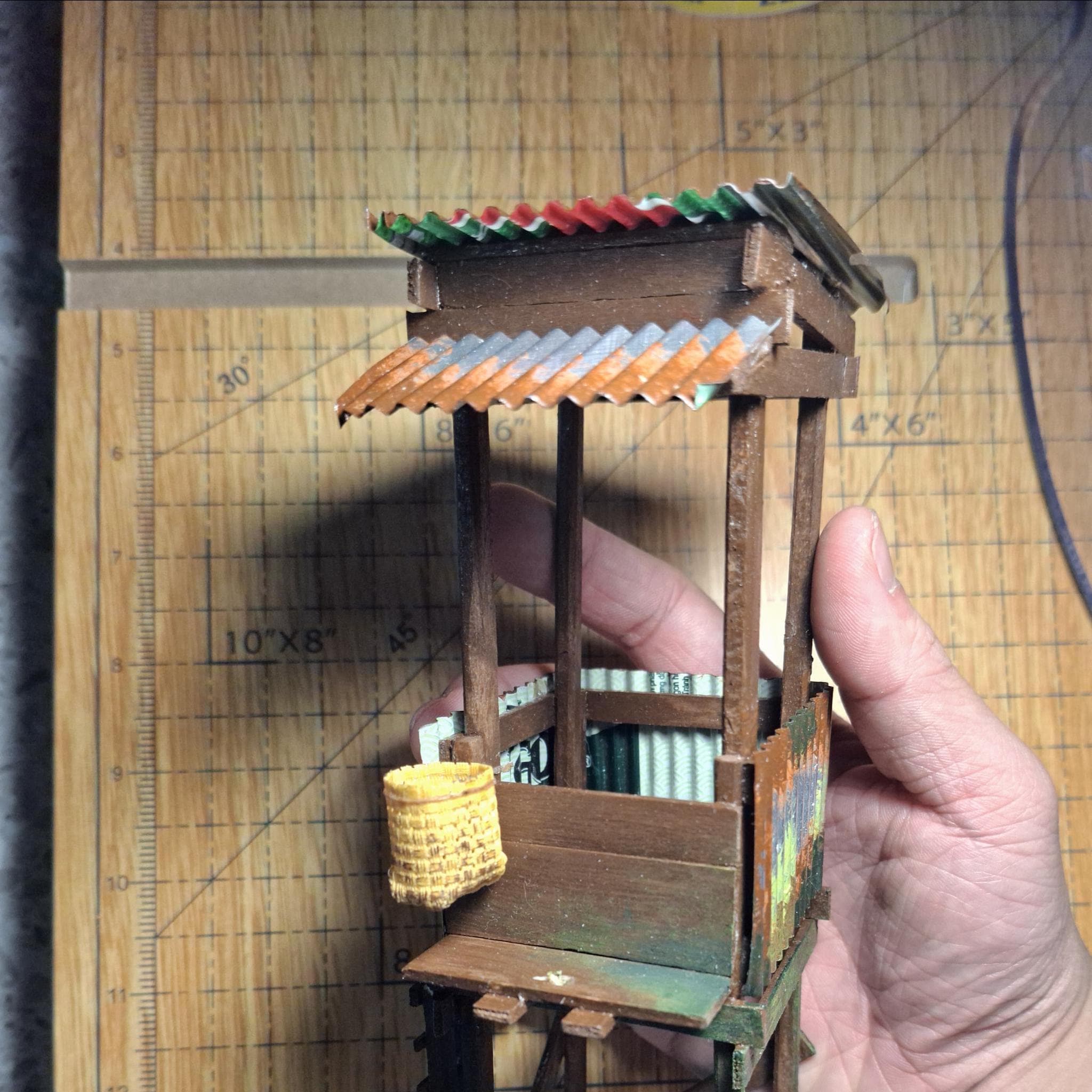 Handmade Wooden Stilt House Aquarium Decor | Fish Tanks |Terrarium Hut | Rustic Model | Minifigure Display