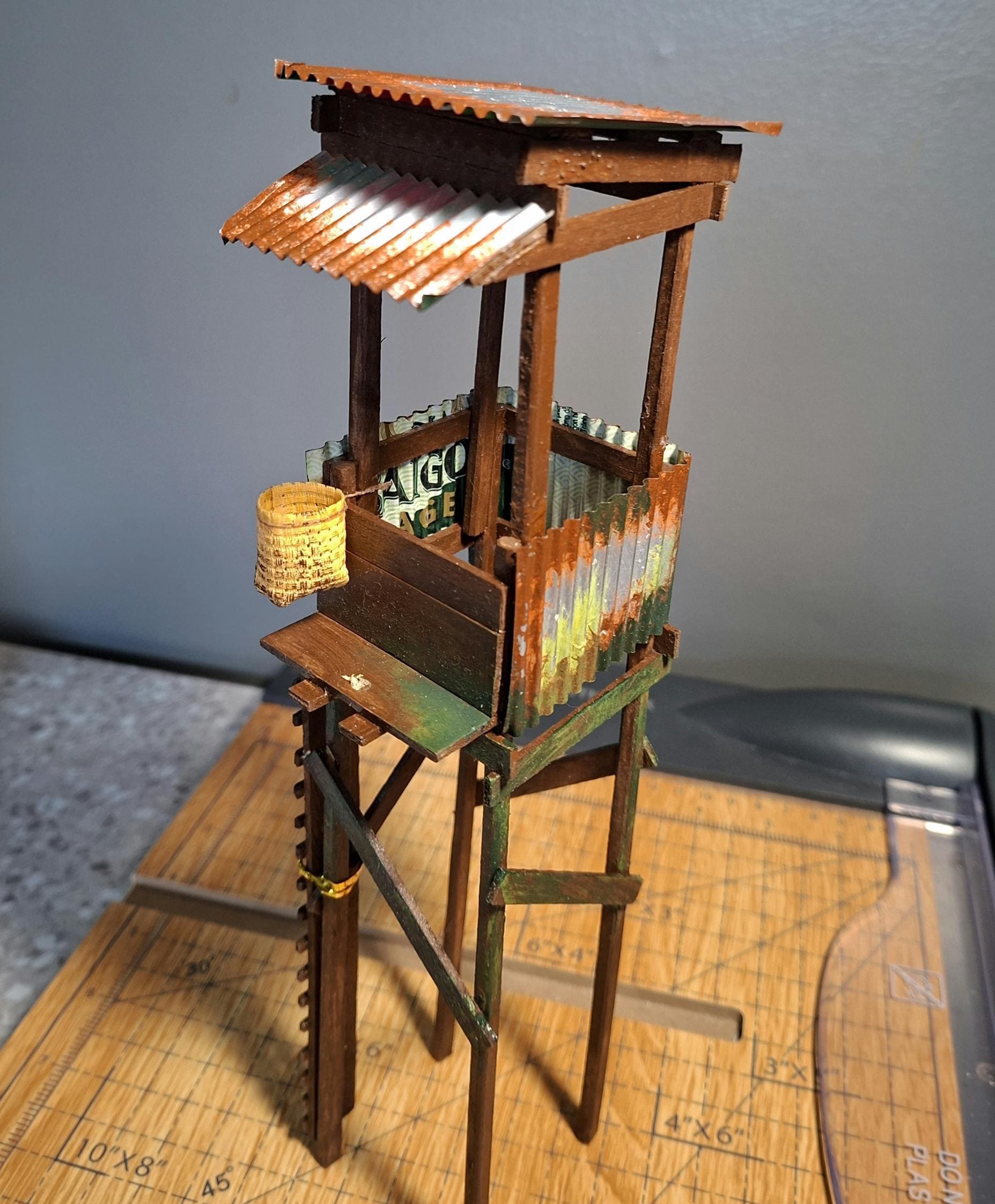 Handmade Wooden Stilt House Aquarium Decor | Fish Tanks |Terrarium Hut | Rustic Model | Minifigure Display