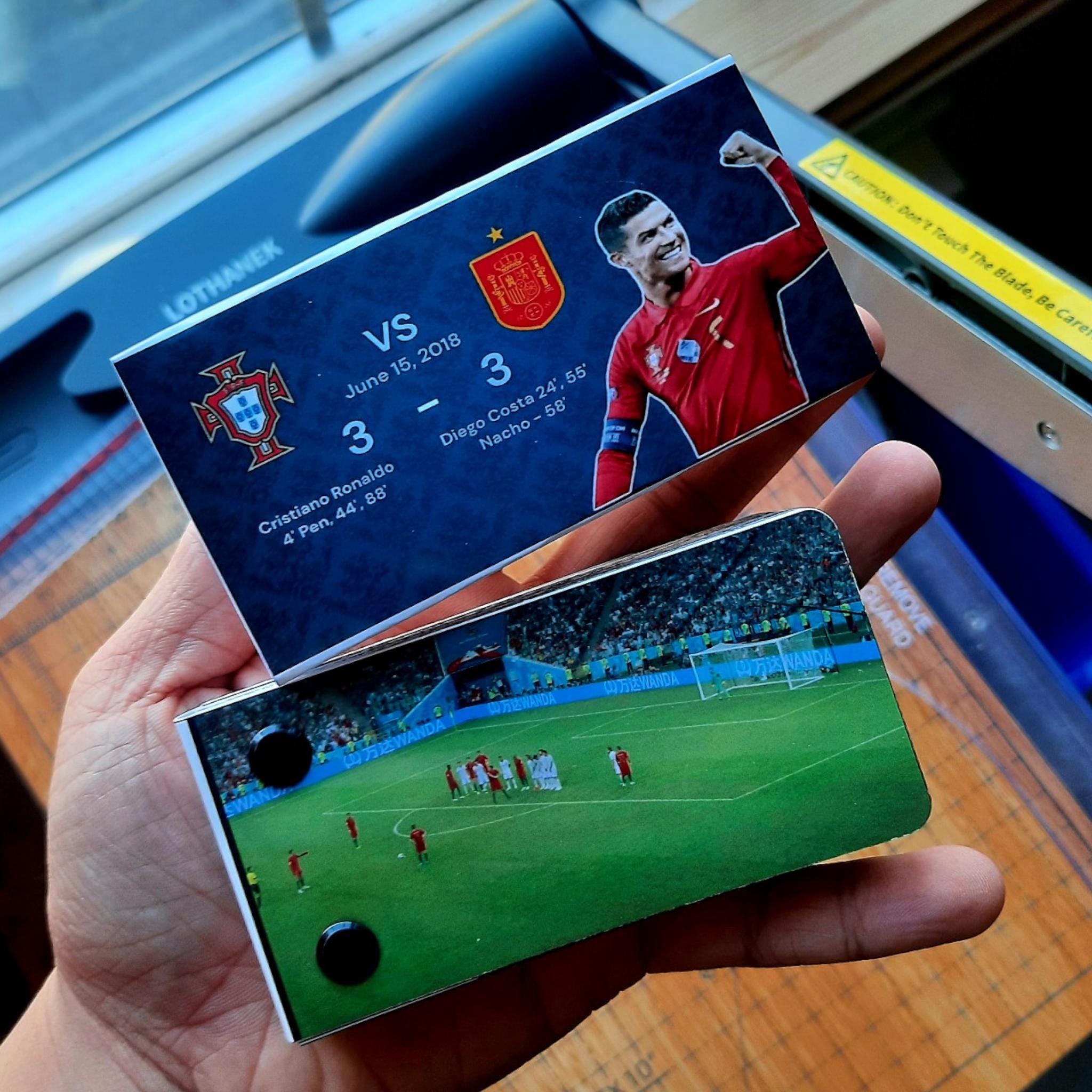 CR7 Cristiano Ronaldo Free Kick Magic Flipbook - Portugal vs. Spain | 10cm x 5cm | Glossy Paper Animation