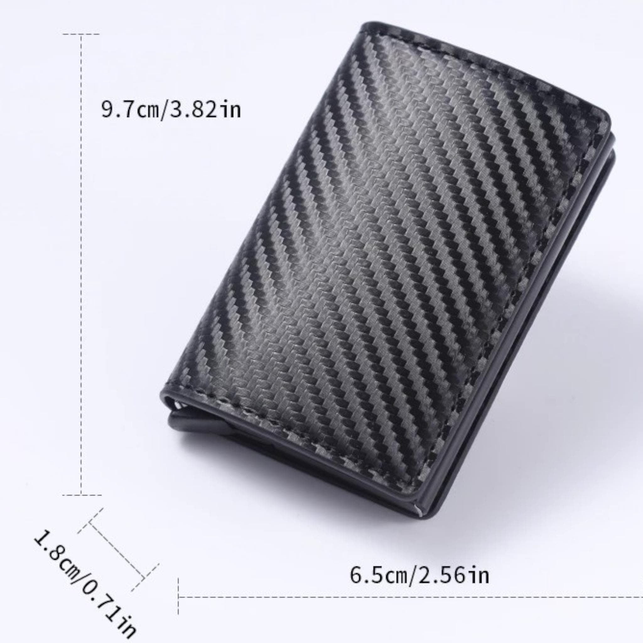 Pink Carbon Fiber RFID Wallet: Minimalist Anti-Tap Card Holder