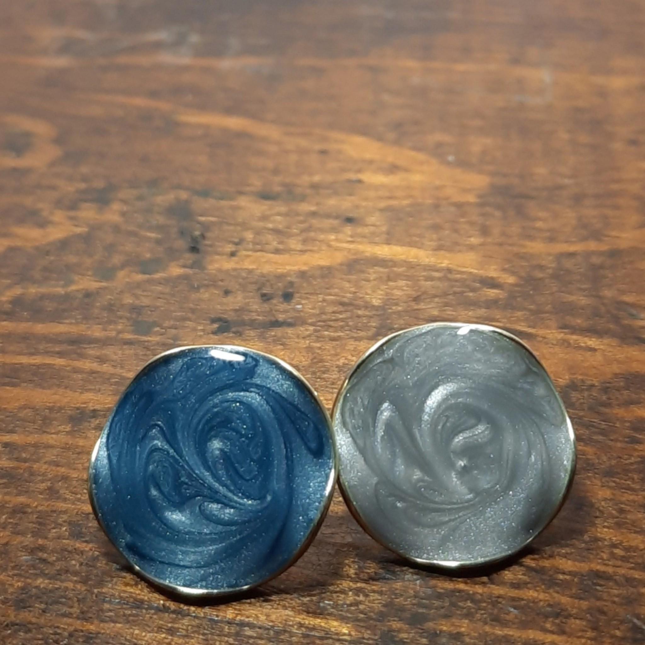 Elegant Aqua & Grey Earrings | Iridescent Sparkle Studs | Lightweight Hypoallergenic Jewelry for Women | Gift-Ready