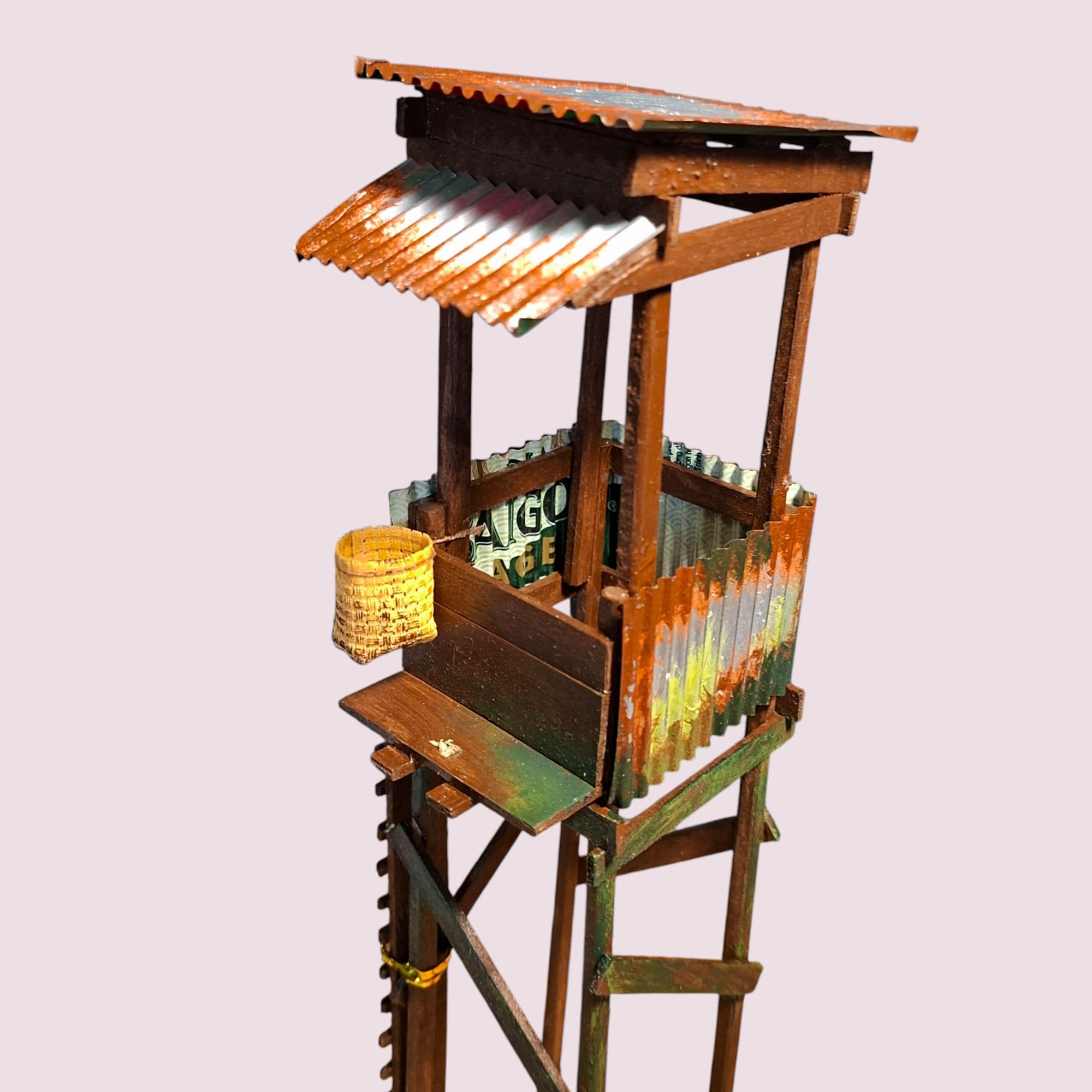 Handmade Wooden Stilt House Aquarium Decor | Fish Tanks |Terrarium Hut | Rustic Model | Minifigure Display