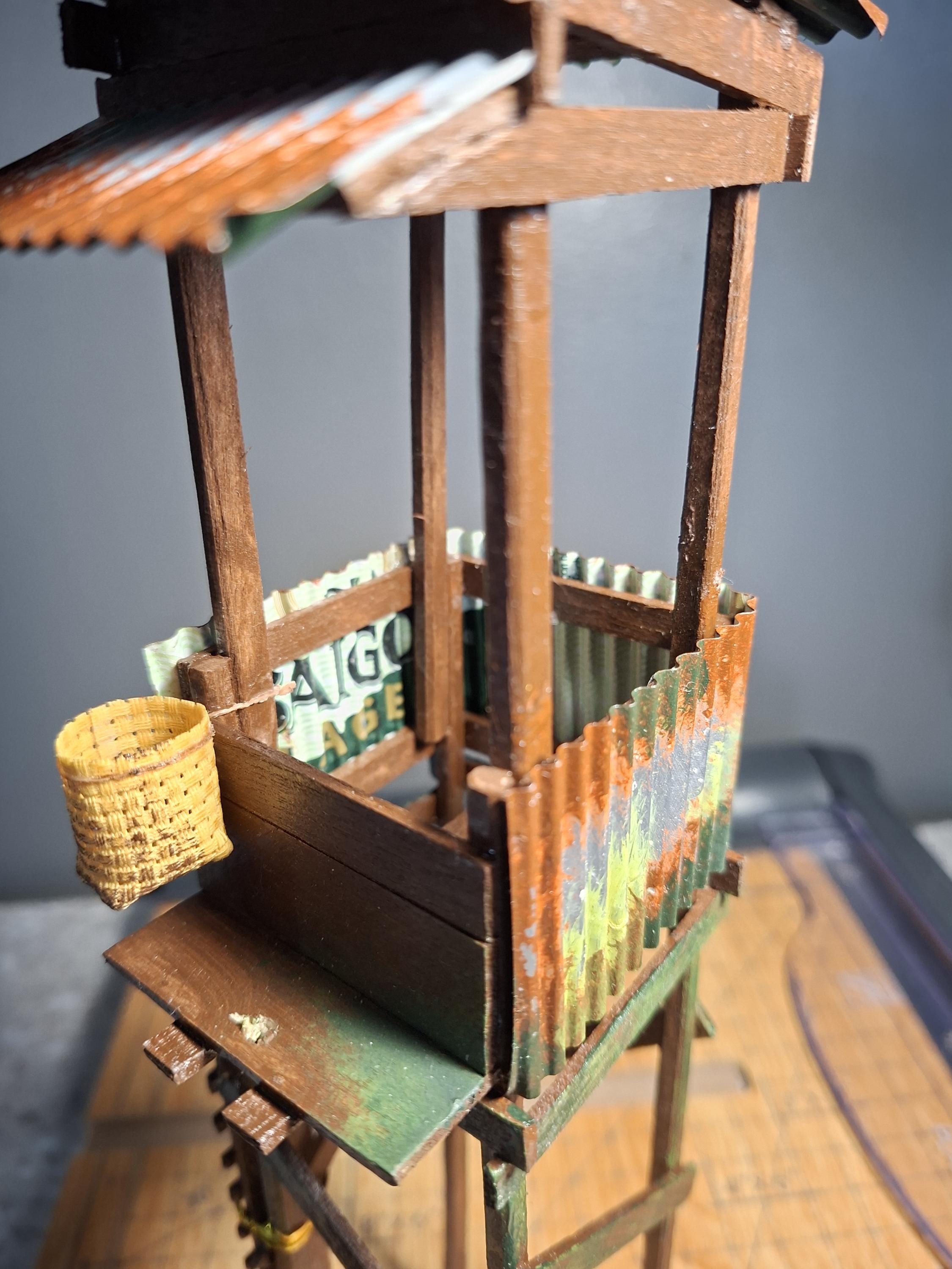 Handmade Wooden Stilt House Aquarium Decor | Fish Tanks |Terrarium Hut | Rustic Model | Minifigure Display